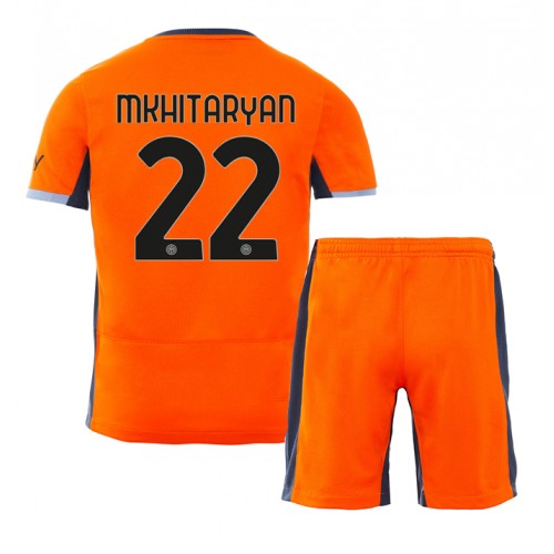Fotbalové Dres Inter Milan Henrikh Mkhitaryan #22 Dětské Alternativní 2023-24 Krátký Rukáv (+ trenýrky)
